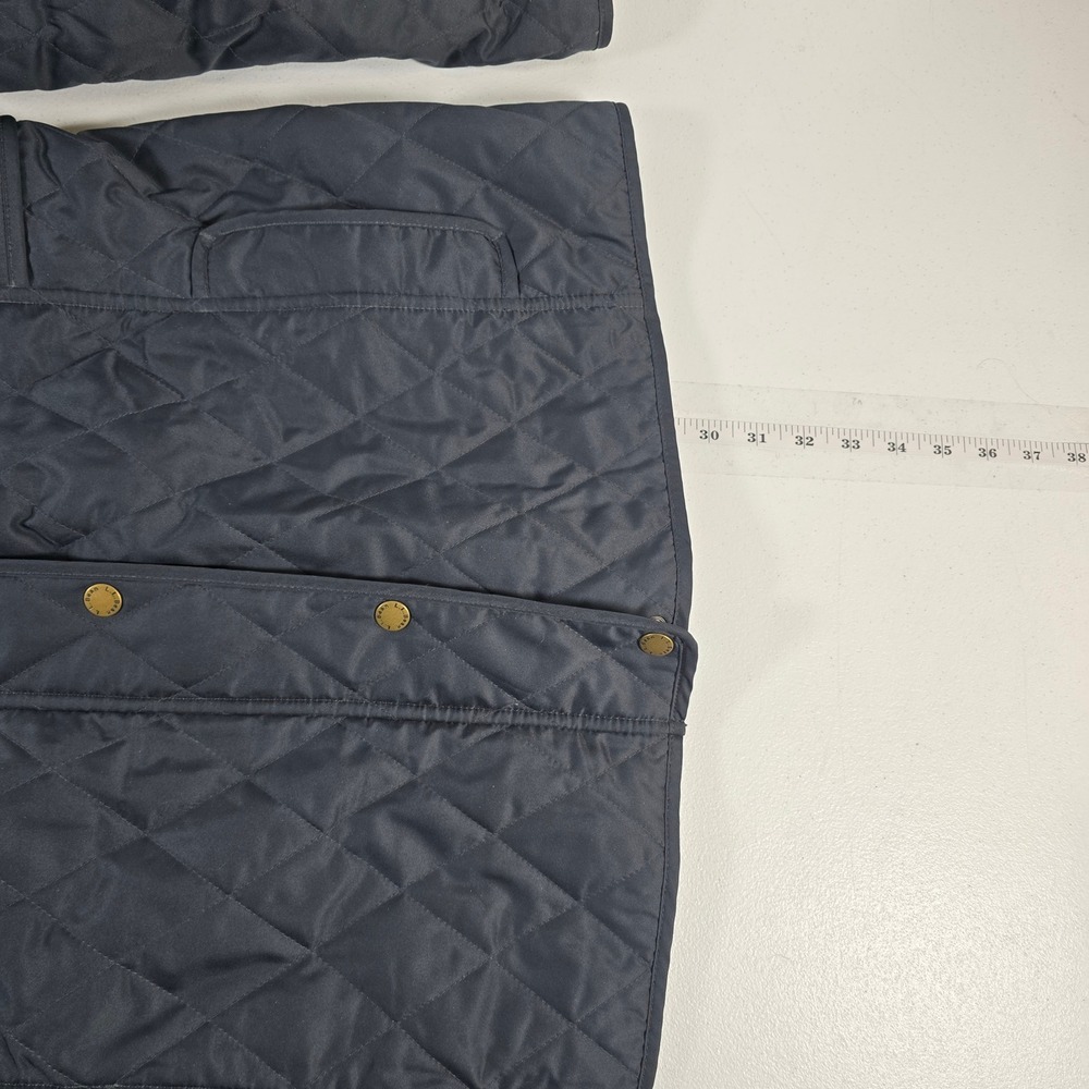 LL Bean Navy Blue Quilted Riding Jacket Plaid Lined Womens Medium Regular 284359 - Picture 3 of 7